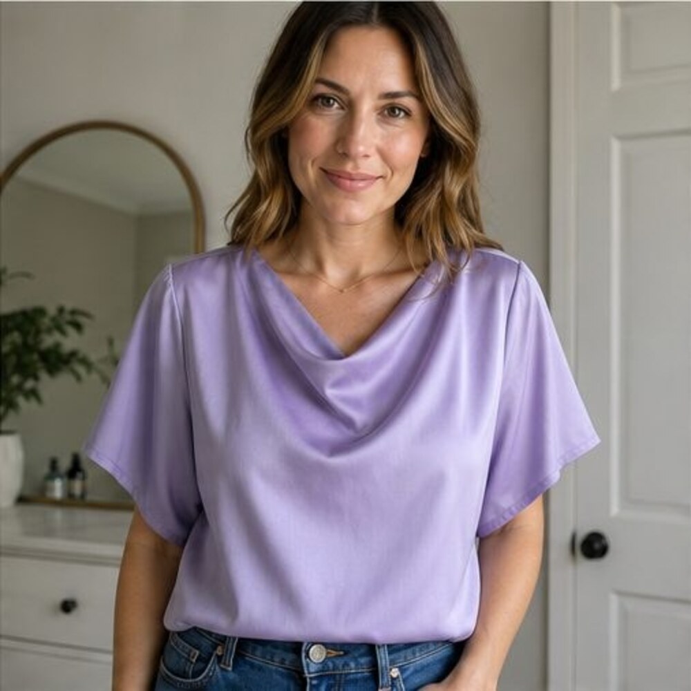 Gray Ruffle Blouse - Picture 2 of 6